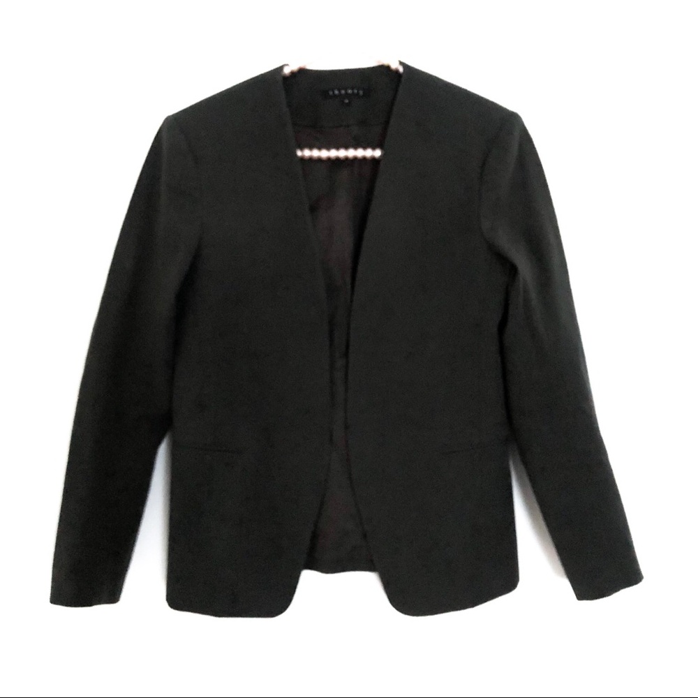 {THEORY} “Lanai” Open Blazer Olive Green 8
